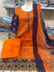 Embroided Lawn with Chiffon Dupatta