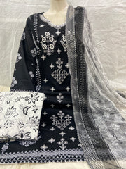 Embroided Lawn with Chiffon Dupatta