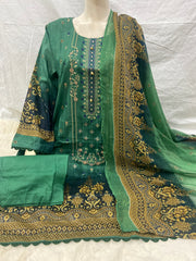 Embroided Lawn with Chiffon Dupatta