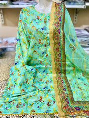 AK Zouq Exclusive Digital Lawn Suit with Diamond Dupatta