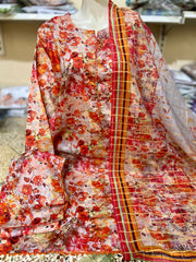 AK Zouq Exclusive Digital Lawn Suit with Diamond Dupatta