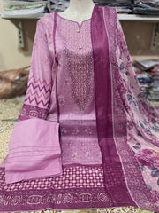 Embroidered Lawn with Vibrant Chiffon Dupatta